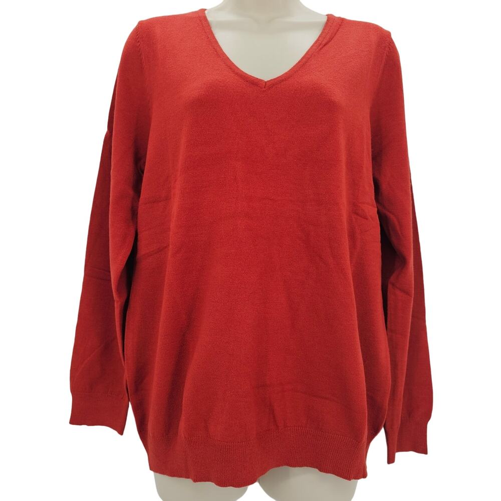 Love Ellie Womans size L Mia Crisscross Back Detail LS Sweater Rust Brown NEW